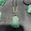 Hand-Carved Jadeite Guanyin（Kwan yin）Pendant Necklace with Braided Silk Cord
