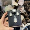 White Natural Jade Gourd Jewelry Set (Necklace, Earrings, Ring)